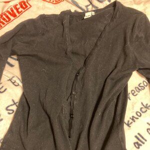 14th & Union Black Cardigan ~ Size Large